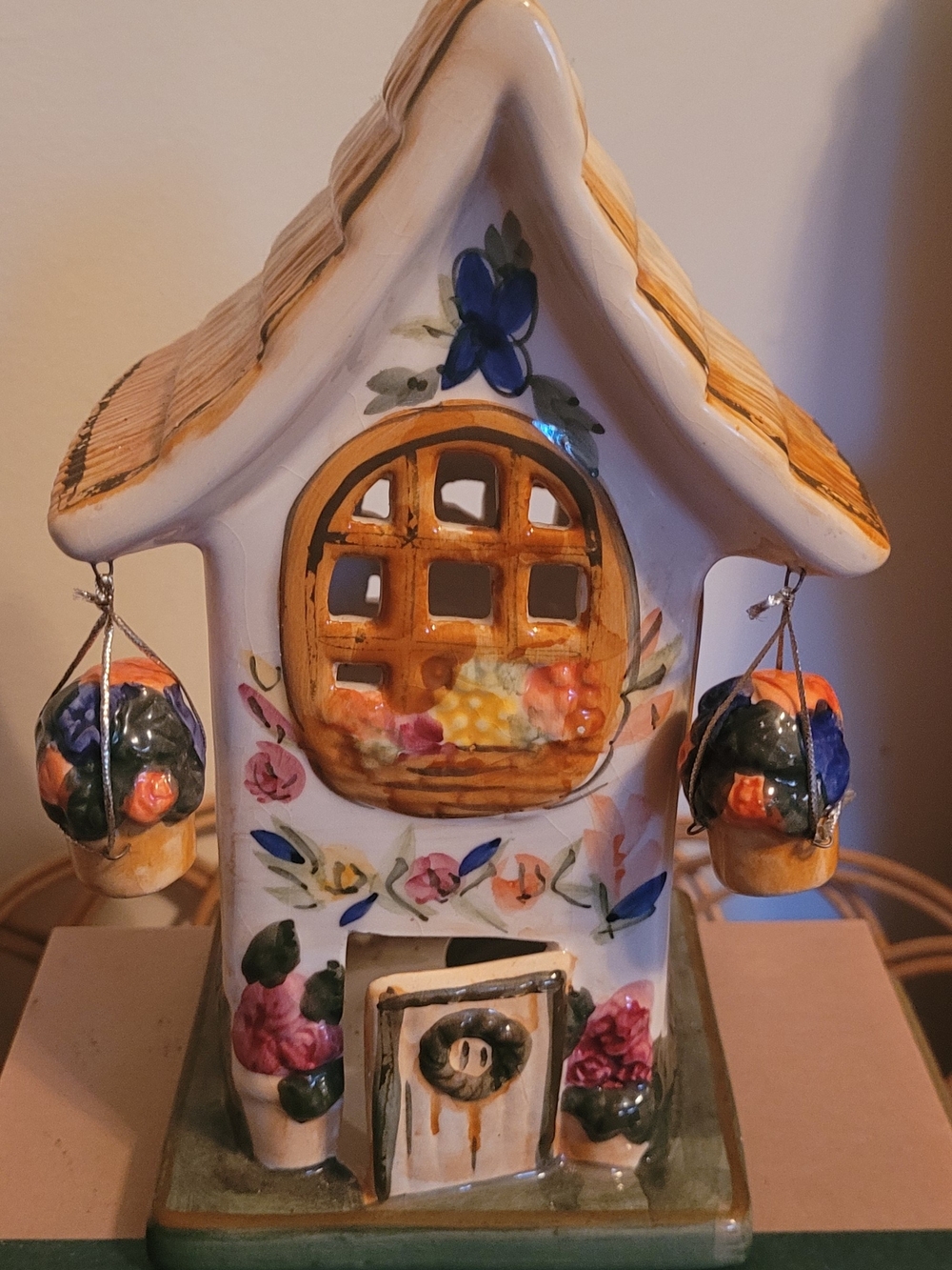 Ceramic Partylite House Tealight Luminary.